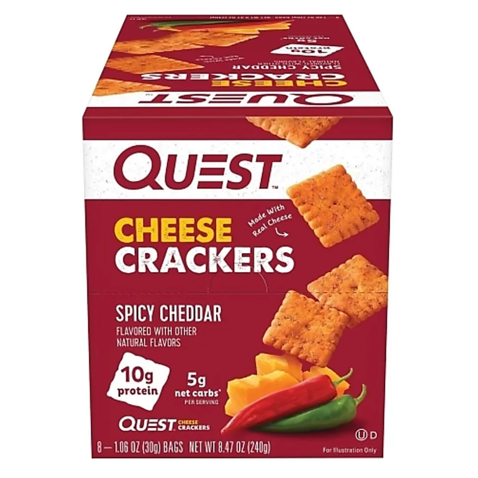 Quest Nutrition Spicy Cheddar Cheese Crackers, 1.06 Oz, Total Qty 8