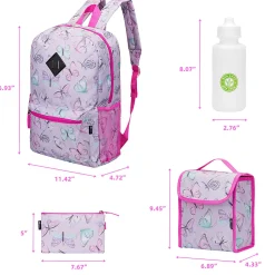 Quest 4-Piece Backpack Combo, Purple Butterfly