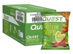 Quest Protein Chips, Chili Lime, 1.1 Oz, Pack Of 8 Bags