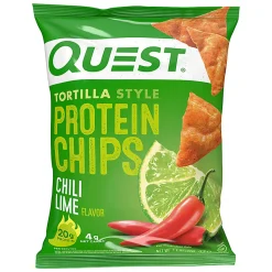 Quest Protein Chips, Chili Lime, 1.1 Oz, Pack Of 8 Bags