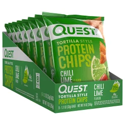 Quest Protein Chips, Chili Lime, 1.1 Oz, Pack Of 8 Bags