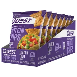 Quest Protein Chips, Loaded Taco, 1.1 Oz, Pack Of 8 Bags