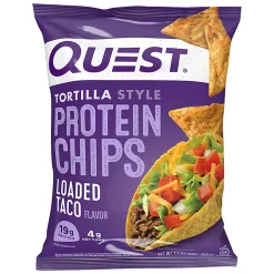 Quest Protein Chips, Loaded Taco, 1.1 Oz, Pack Of 8 Bags