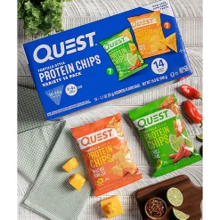 Quest Tortilla Style Protein Chip Variety Pack, 1.1 Oz, Total Qty 14