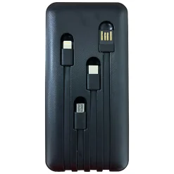 Quick Communication Corp. Â Fast Charge Power Bank With Lux LED Flashlight, Black, 78460