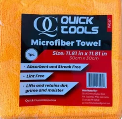 Quick Communication Corp. Microfiber Towel, Orange, Total Qty 1