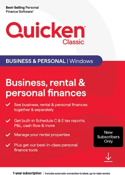 Quicken Classic Business & Personal, New User, 1-Year Subscription, Windows® Compatible, ESD