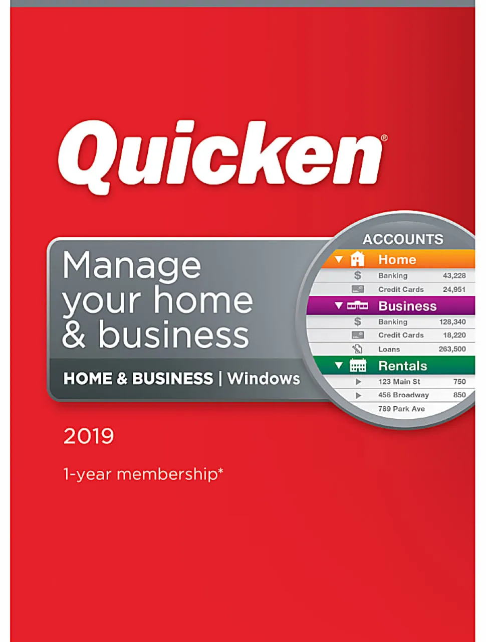 Quicken® Home & Business 2019 Personal Finance Software, For PC, Disc