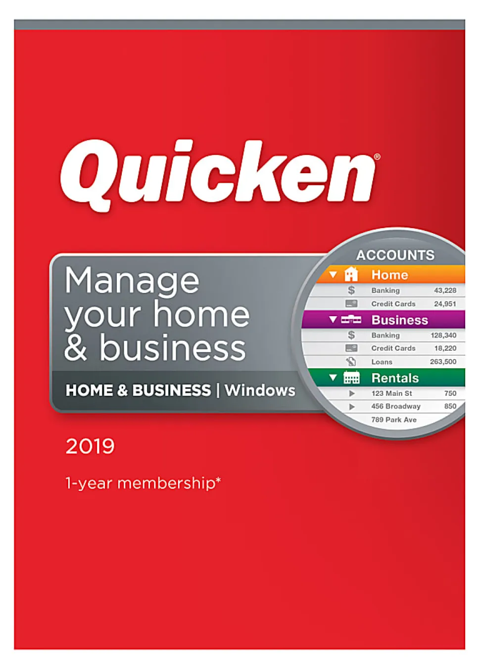 Quicken® Home & Business 2019 Personal Finance Software, For PC, Disc
