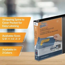 QuickFit® Heavy Duty View 3-Ring Binder, Spreadsheet, 1