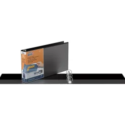 QuickFit® Landscape Overlay 3-Ring Binder, 1 1/2" Round Rings, Black