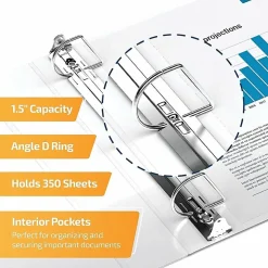 QuickFit® View 3-Ring Binder, 1 1/2" Angle D-Rings, White