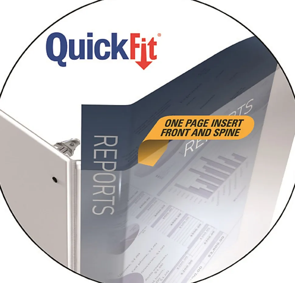 QuickFit® View 3-Ring Binder, 1 1/2" Angle D-Rings, Black