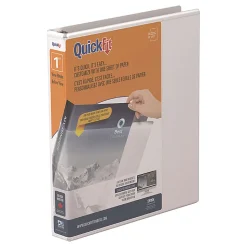 QuickFit® View 3-Ring Binder, 1" Angle D-Rings, 50% Recycled, White
