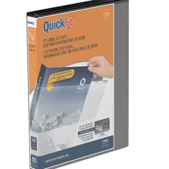 QuickFit® View 3-Ring Binder, 5/8" Round Rings, Black