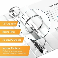 QuickFit® View 3-Ring Binder, 1 1/2" Round Rings, White