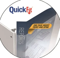 QuickFit® View 3-Ring Binder, 5/8" Round Rings, 50% Recycled, White