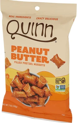 Quinn Filled Pretzel Nuggets, Peanut Butter, 7 Oz, Total Qty 8