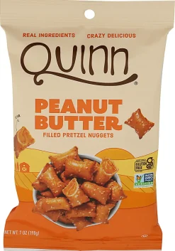 Quinn Filled Pretzel Nuggets, Peanut Butter, 7 Oz, Total Qty 8