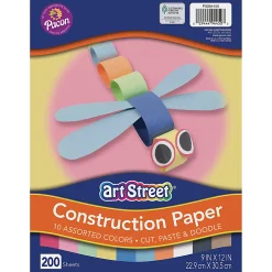 Rainbow® Super Value Construction Paper, 9" x 12", Assorted Colors, Pack Of 200