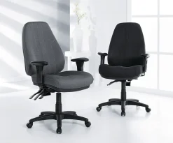Raynor® Miranda Multifunction High-Back Chair, Pewter/Black