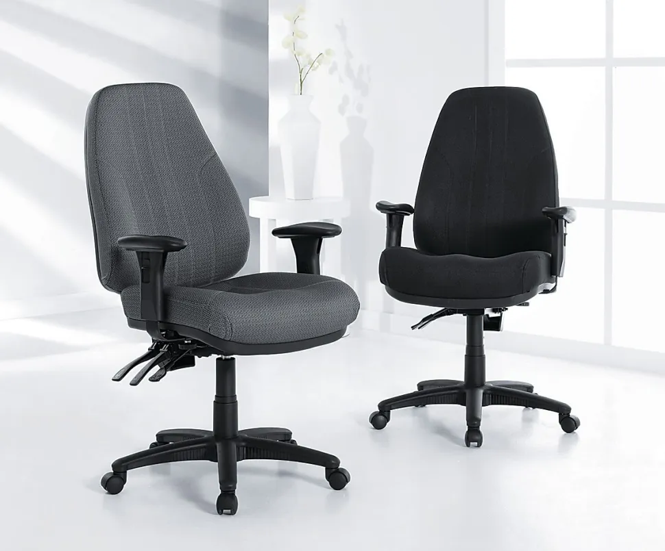 Raynor® Miranda Multifunction High-Back Chair, Pewter/Black