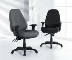 Raynor® Miranda Multifunction High-Back Chair, Pewter/Black