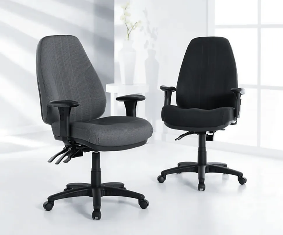 Raynor® Miranda Multifunction High-Back Chair, Pewter/Black