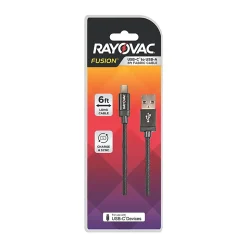 Rayovac USB-C To USB-A Cable, 6', Black, RV2416