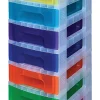 Really Useful Box® Plastic 8-Drawer Storage Tower, 7 Liters, 36 1/2" x 15 3/4" x 12", Clear/Rainbow