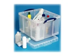 Really Useful Box® Plastic Storage Container, 42 Liters, 12" x 14" x 20", Clear