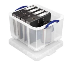 Really Useful Box® Plastic Storage Container, 42 Liters, 12" x 14" x 20", Clear