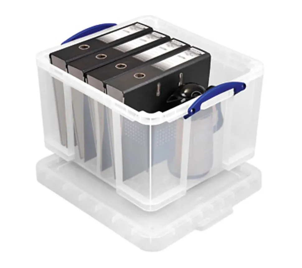 Really Useful Box® Plastic Storage Container, 42 Liters, 12" x 14" x 20", Clear
