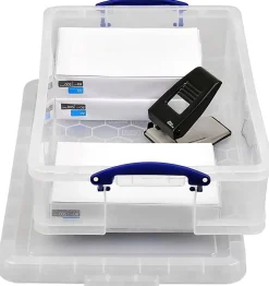 Really Useful Box® Plastic Storage Container With Built-In Handles And Snap Lid, 33 Liters, 28