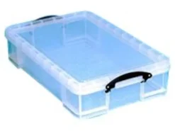 Really Useful Box® Plastic Storage Container With Built-In Handles And Snap Lid, 33 Liters, 28