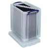 Really Useful Box® Plastic Storage Box With 5 Hanging Files, 25 Liters, 14 1/4"H x 10"W x 15 3/4"D, Clear