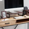 Realspace® Acadia Wood/Metal Desktop Organizer With Coasters, 8-3/4" x 7", Walnut/Black