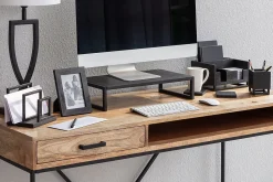 Realspace® Acadia Wood/Metal Desktop Organizer With Coasters, 8-3/4