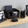 Realspace® Acadia Wood/Metal Letter Sorter, 6-1/4"H x 6-3/4"W x 5"D, Black