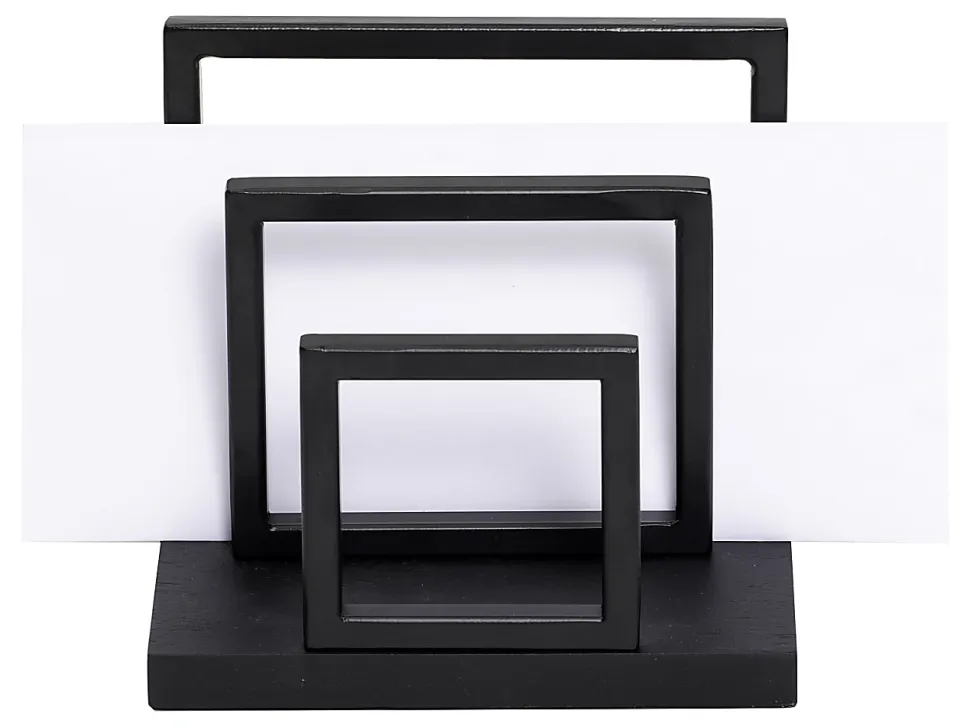 Realspace® Acadia Wood/Metal Letter Sorter, 6-1/4"H x 6-3/4"W x 5"D, Black