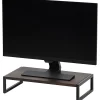 Realspace® Acadia Wood/Metal Monitor Stand, 4-1/2"H x 21-1/2"W x 10"D, Walnut/Black