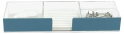 Realspace® Acrylic Desk Storage Tray, 1-3/8"H x 9-1/2"W x 3-1/4"D, Clear/Blue