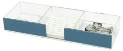 Realspace® Acrylic Desk Storage Tray, 1-3/8"H x 9-1/2"W x 3-1/4"D, Clear/Blue