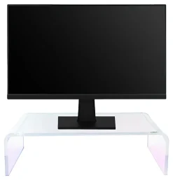 Realspace® Acrylic Monitor Stand, 4"H x 15"W x 7-1/2"D, Clear/Iridescent