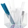Realspace® Acrylic Spinning Desktop Organizer, 5"H x 6"W x 5-1/4"D, Clear/Iridescent