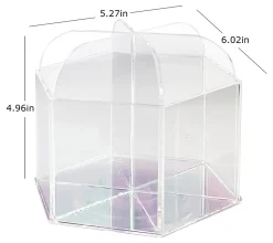 Realspace® Acrylic Spinning Desktop Organizer, 5"H x 6"W x 5-1/4"D, Clear/Iridescent