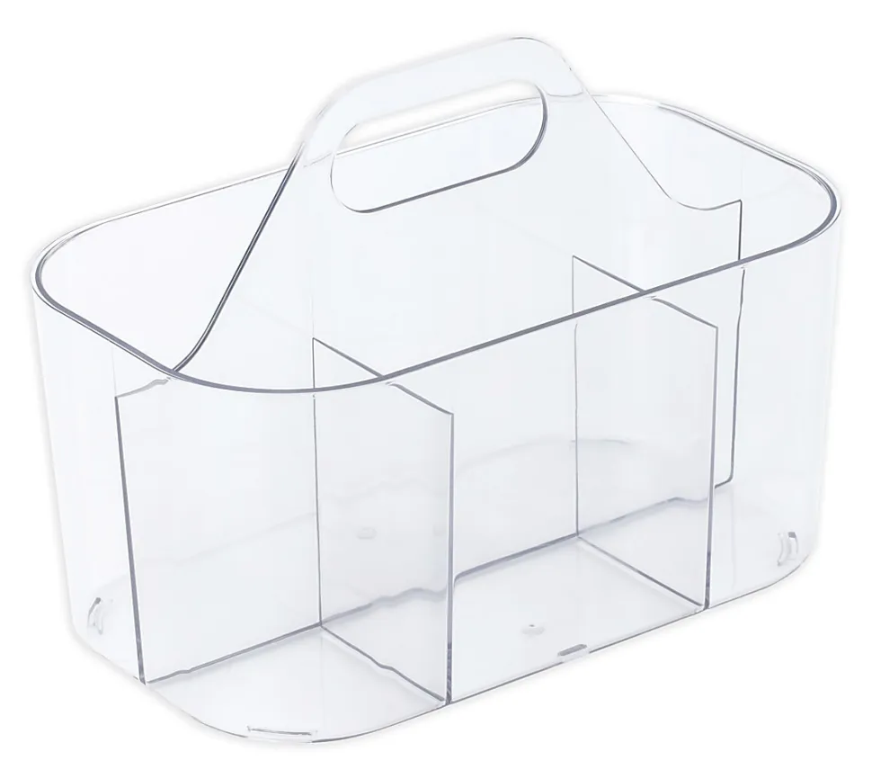 Realspace® Acrylic Storage Caddy, 7"H x 6"W x 4-3/4"D, Clear