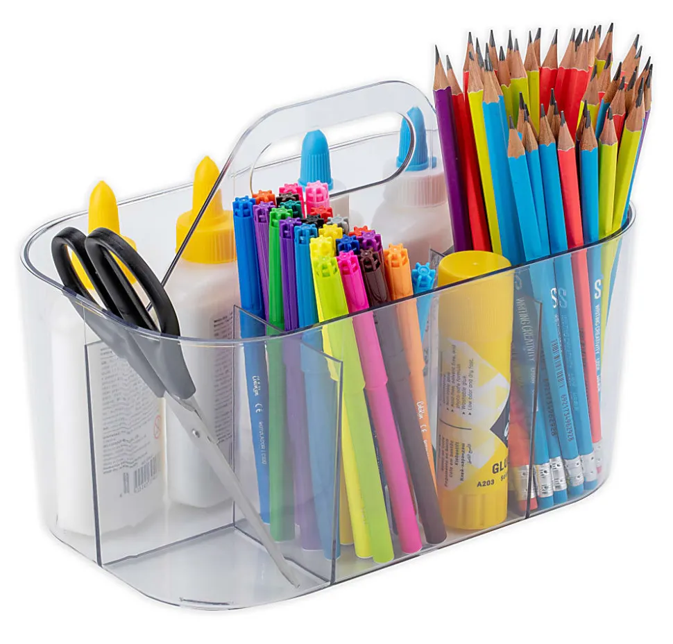 Realspace® Acrylic Storage Caddy, 7"H x 6"W x 4-3/4"D, Clear