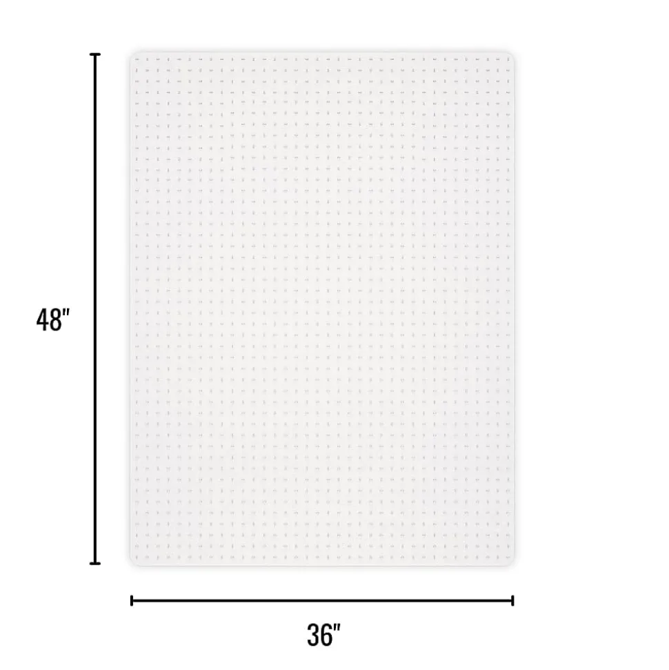 Realspace™ All-Pile Studded Chair Mat, 36" x 48", Clear