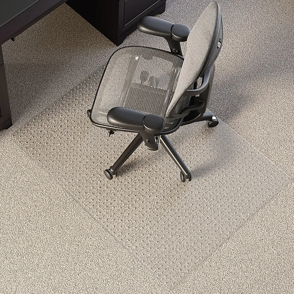 Realspace™ All-Pile Studded Chair Mat, 36" x 48", Clear